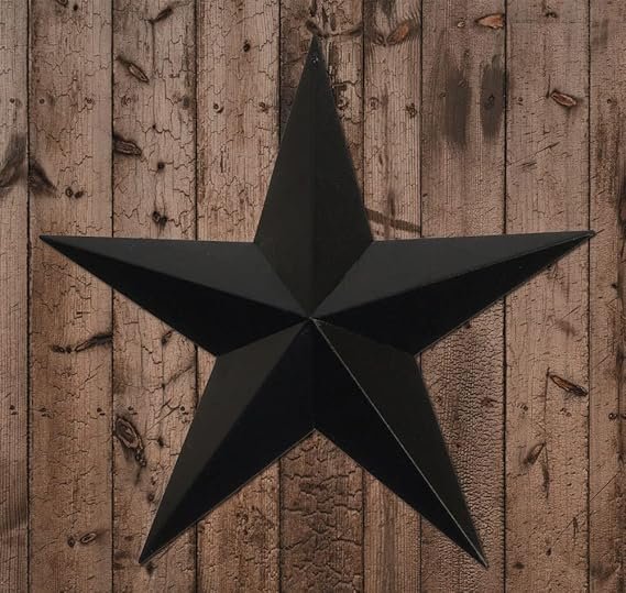 Primitive Home Decors Rustic Black 18" Dimensional Barn Star