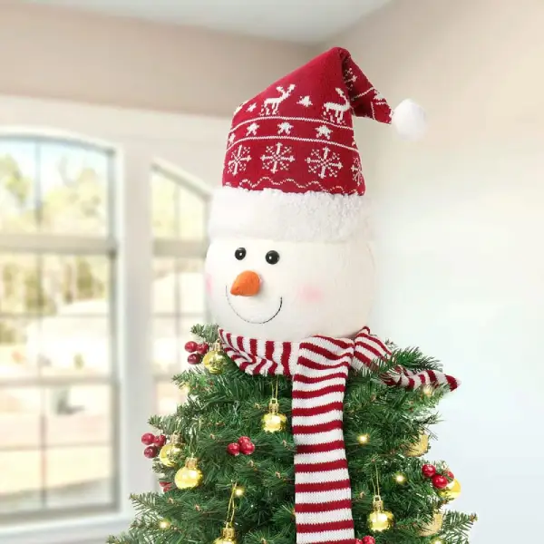 Snowman with Hat and Scarf Tree Topper