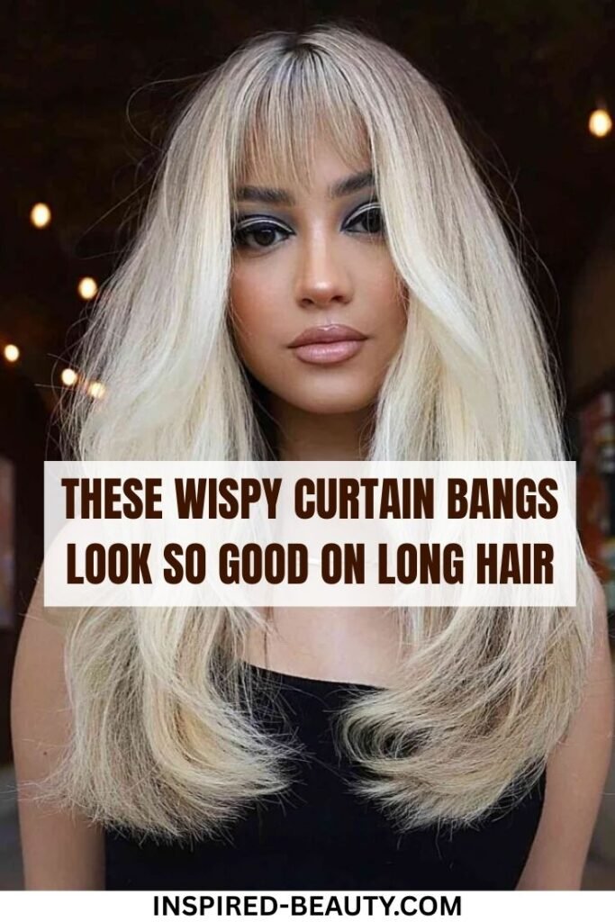 These Wispy Curtain Bangs Look So Good on Long Hair