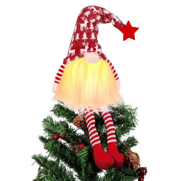 Tree Topper with Gnome Christmas Lights