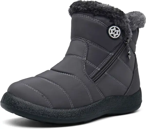 Warm Fur Lined Winter Snow Boots Waterproof