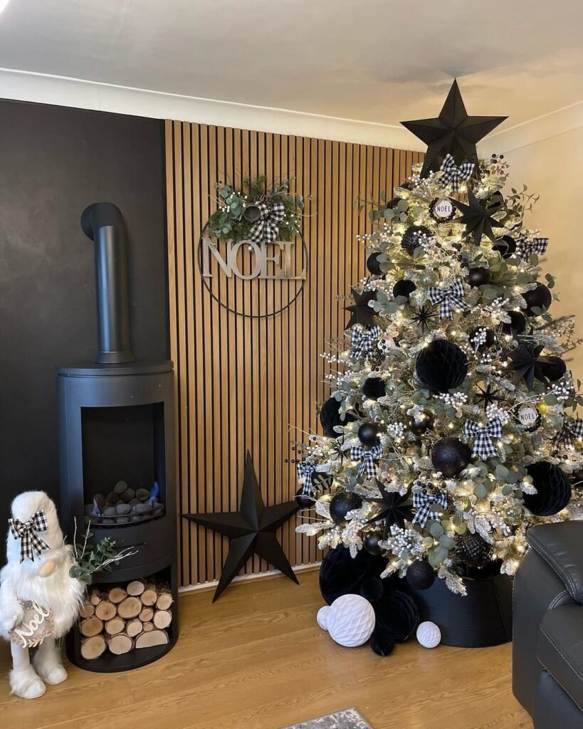 black Christmas tree decor