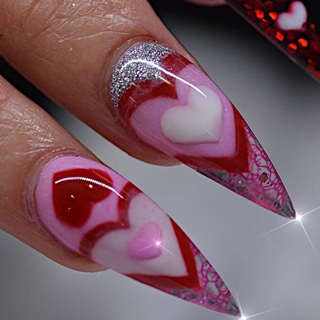 Cute Pink Pointy Heart Shape Design