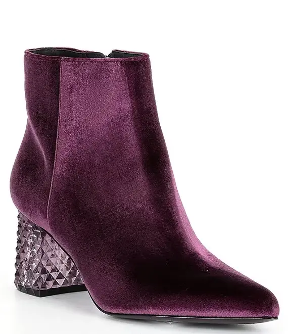 Velvet ankle boots to wear with sequin dress 