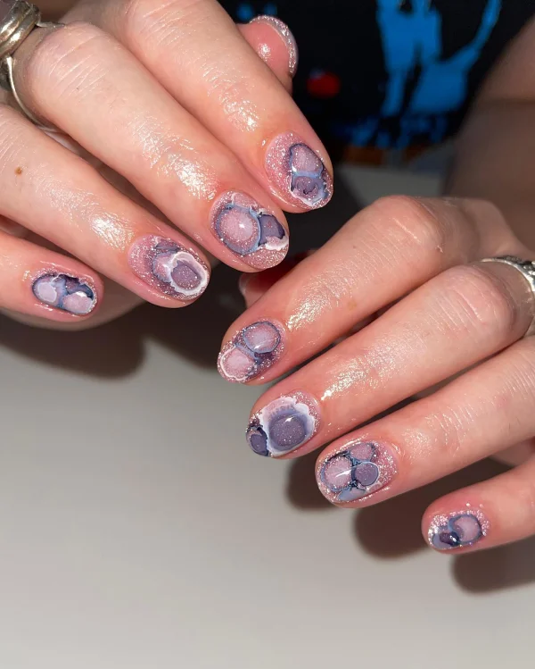 short oyster inspired nails