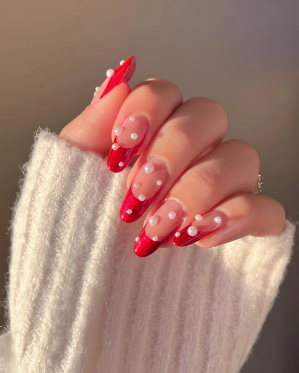 red and white oyster nails