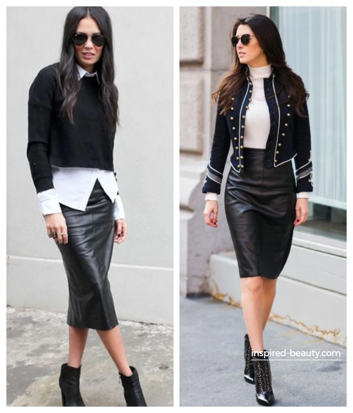 Faux Leather Pencil Skirt Outfit