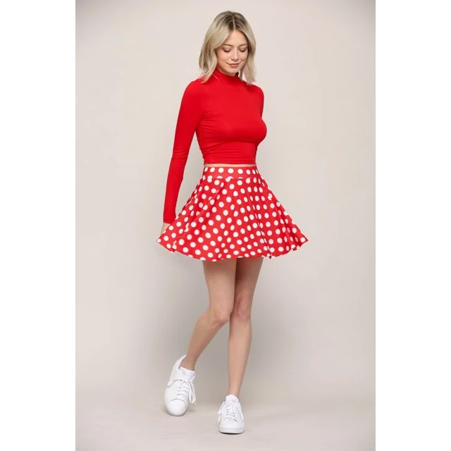 Red Rose Mini Skirt with Heels Valentine's Day Look