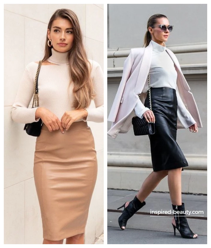 Winter-Ready Leather Pencil Skirt Outfit