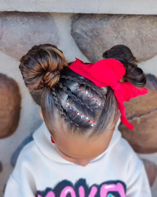 cute mini bun updo braided style