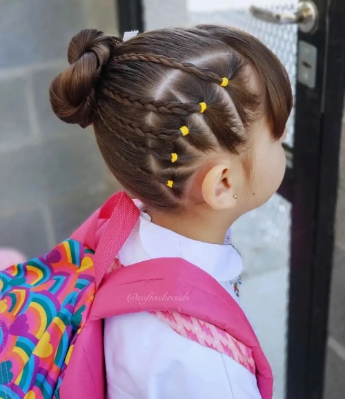 elastic braid in bun