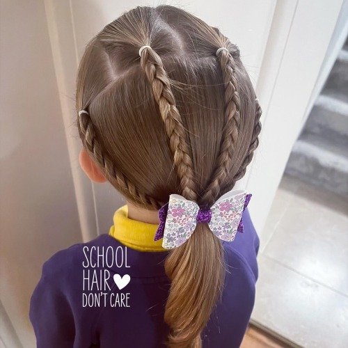 braided hairstyle for school with pontail