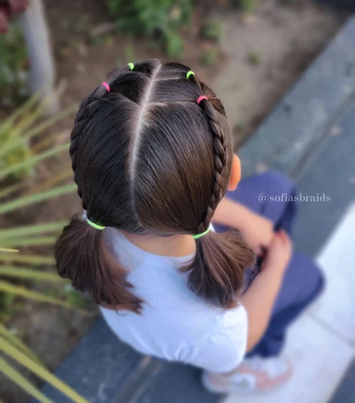 short braided hairstyle for school