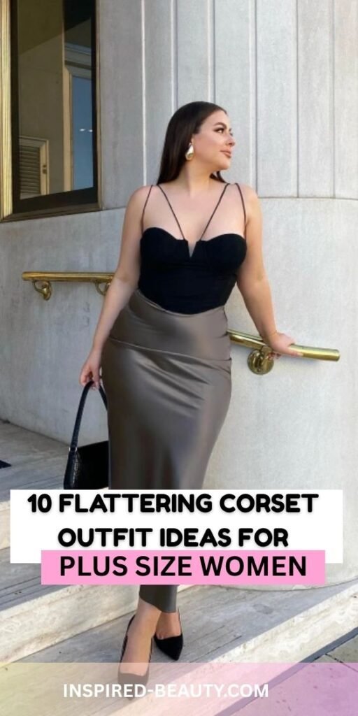 beautiful coreset outfit for plus size woman