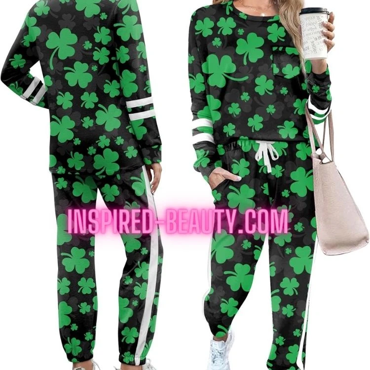 Sweatsuits for Women Sets 2 Green St Patrick's Day Outfit