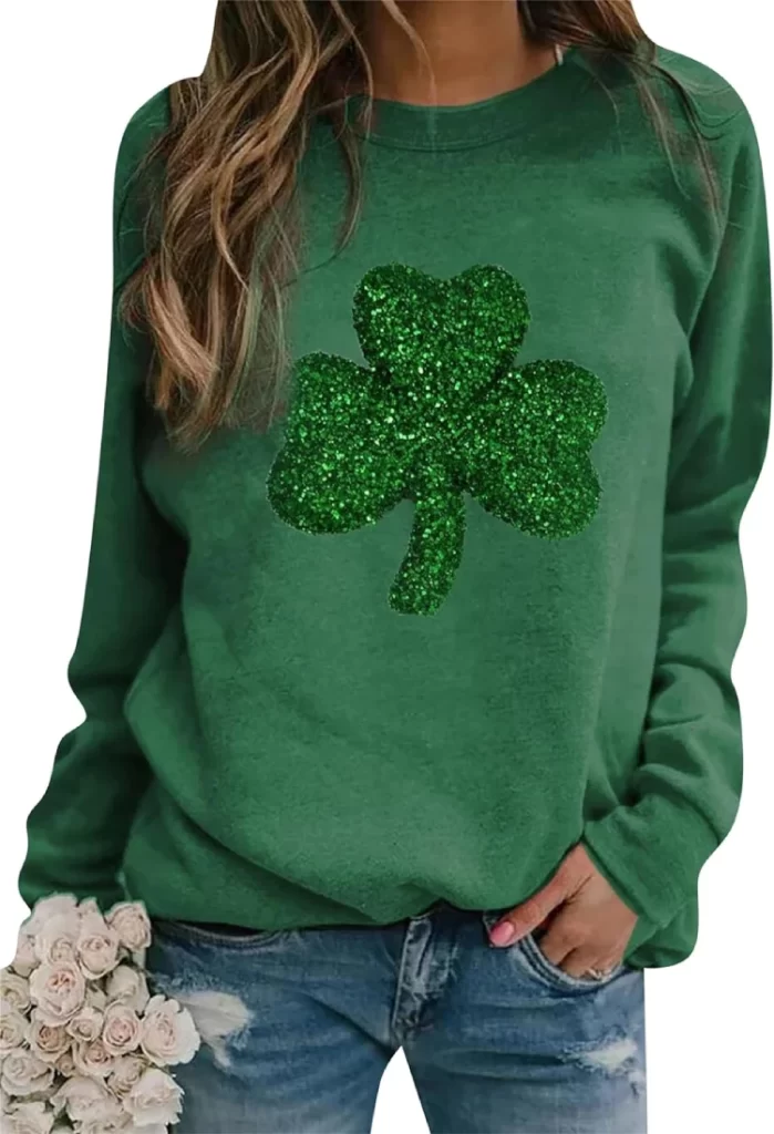 Casual Tunic Pullover Clover St Patricks Day top