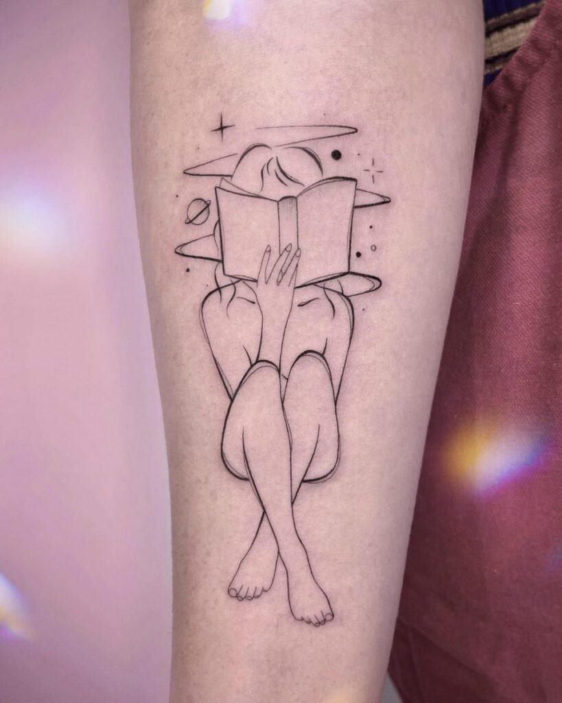 unique book tattoo