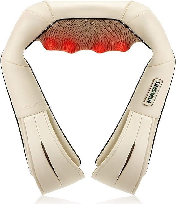 Nekteck Shiatsu Neck and Back Massager with Soothing Heat, Electric Deep Tissue 3D Kneading Massage Pillow