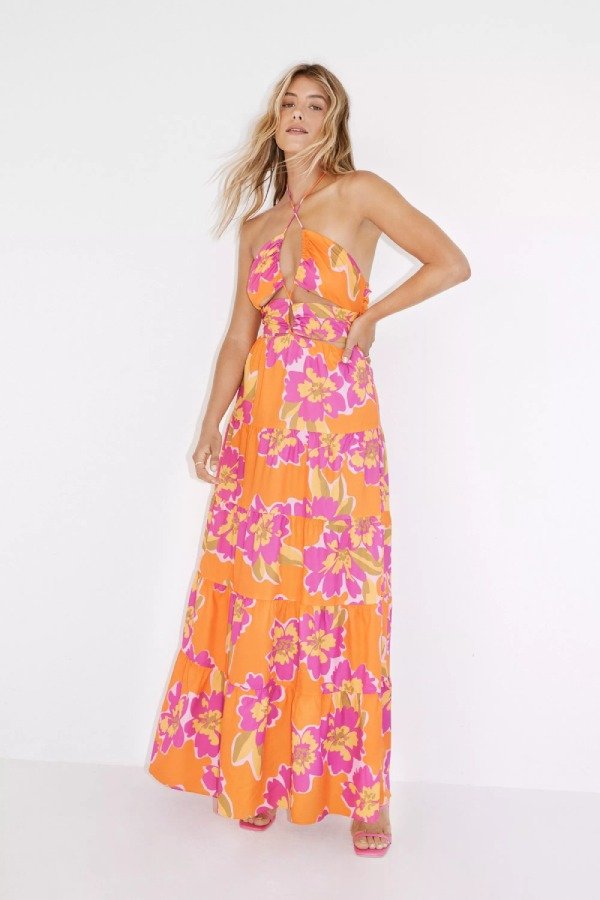 Long floral maxi dress