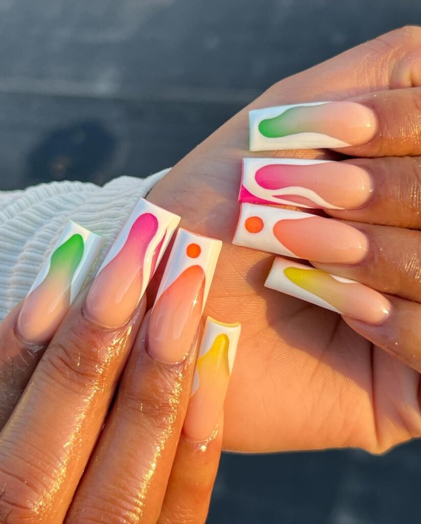 Colorful Flame Nails