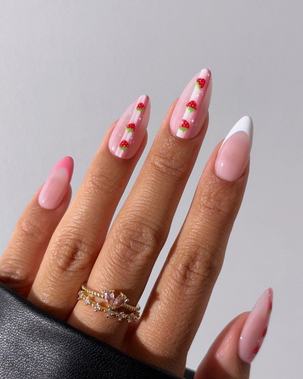strawberry milk nails