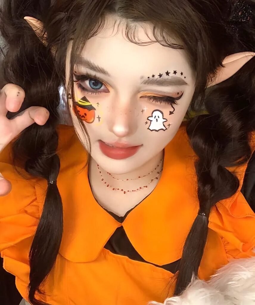 Kawaii Makeup Ghost Pumpkin 