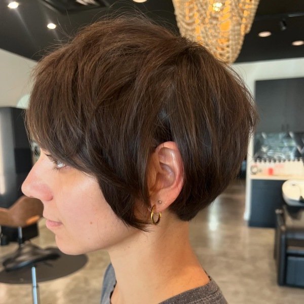 Asymmetrical Bixie with Side Bangs