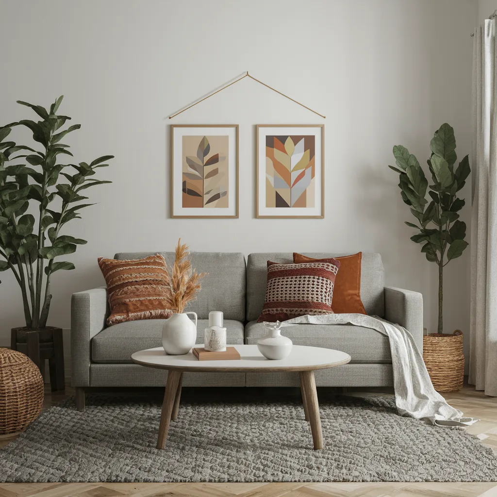 boho-style decor isn't hard once you know how and this wall art, rug, and flower pot is a good place to start.