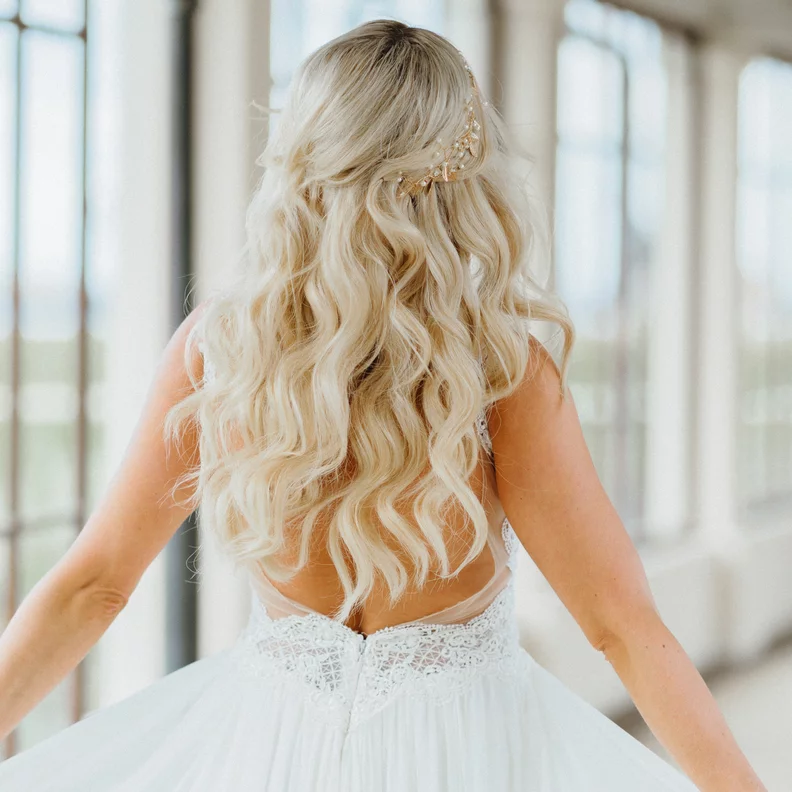 Soft Beachy Waves Bride Hair Down