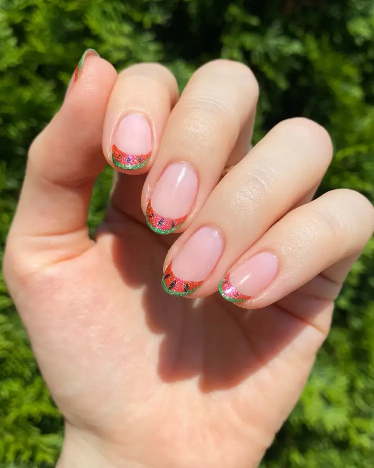 Simple short Creative Nails French tips