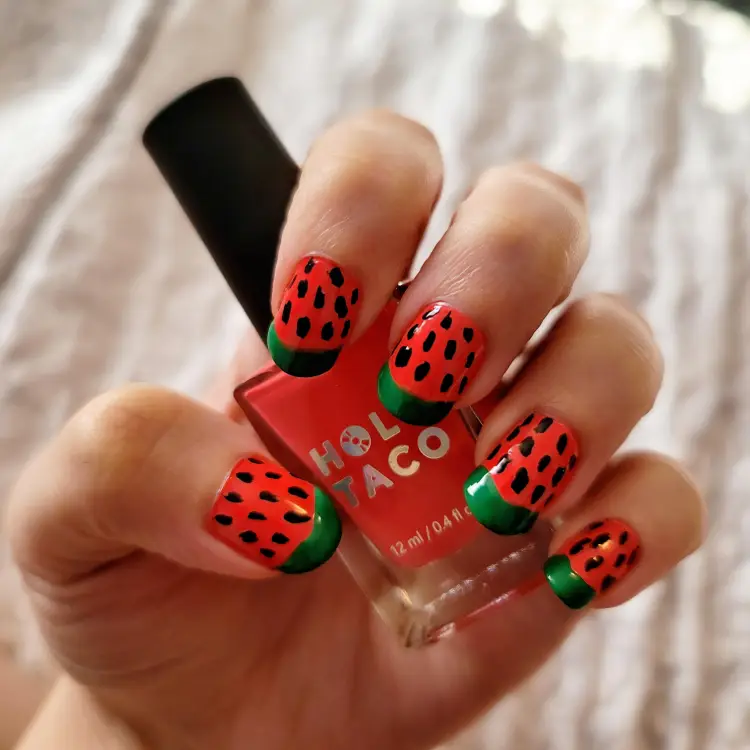 Fresh and Fun: Watermelon Short Nails for Summer