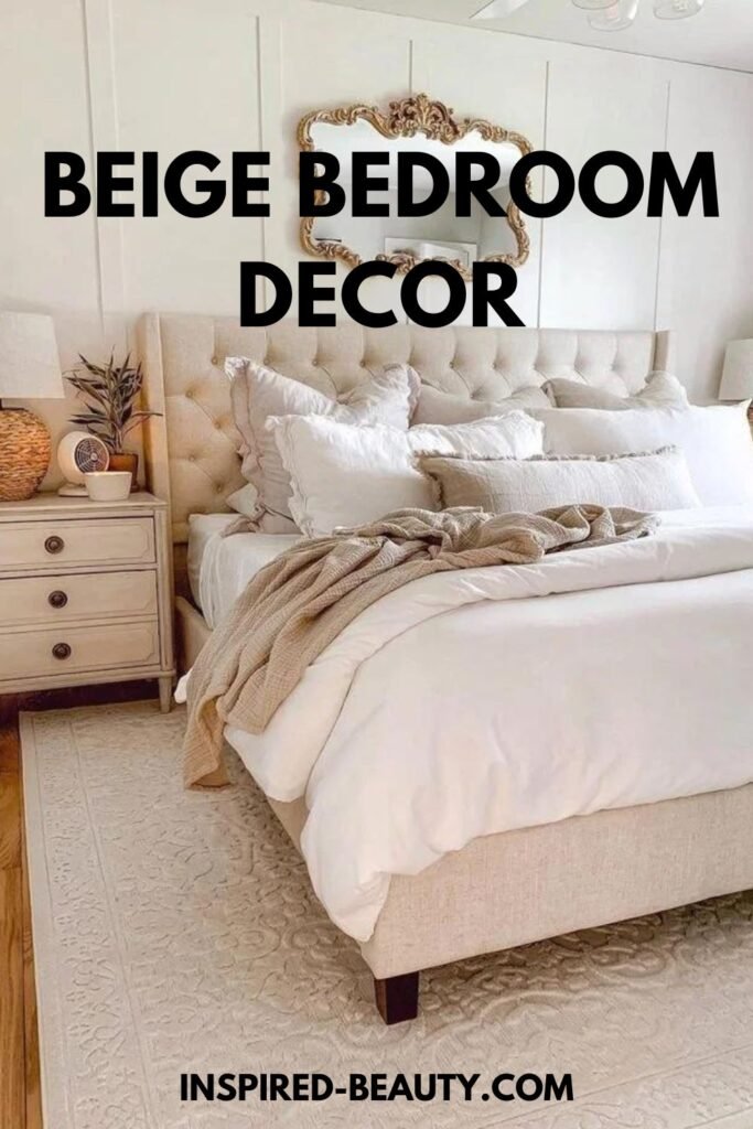 lovely beige bedroom decoration 