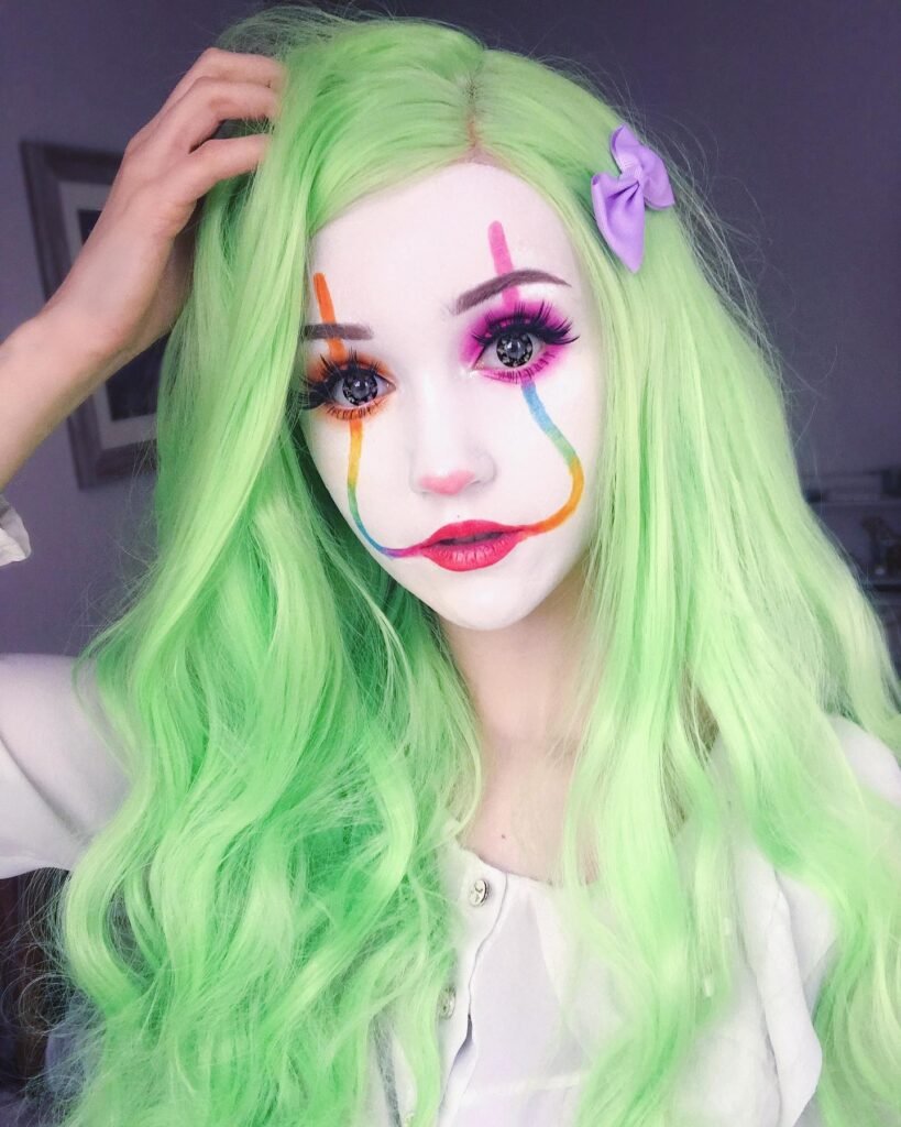 Green Hair Clown Makeup
