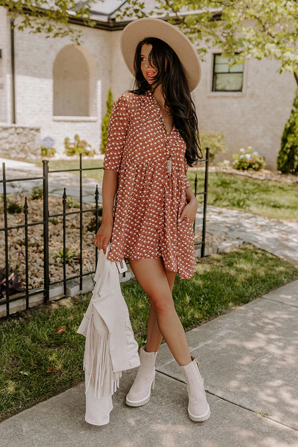 Boho Chic Dress with Ankle Boots