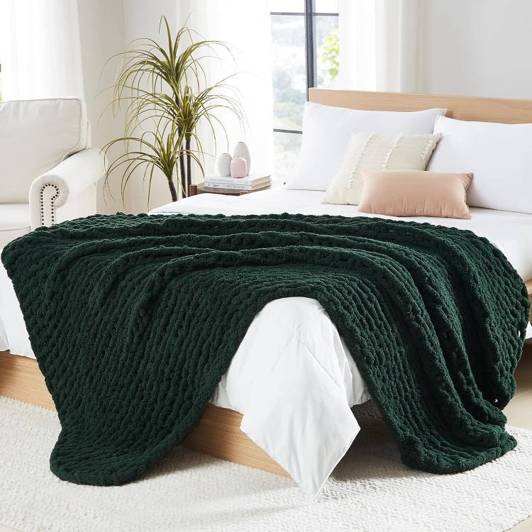 Large Cable Knit Chunky Blanket