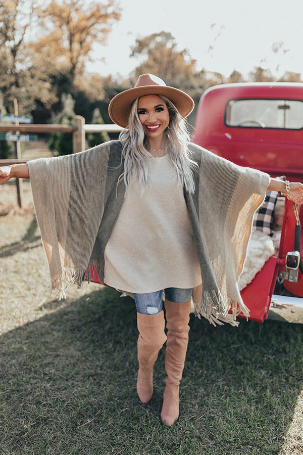 Poncho with Skinny Jeans