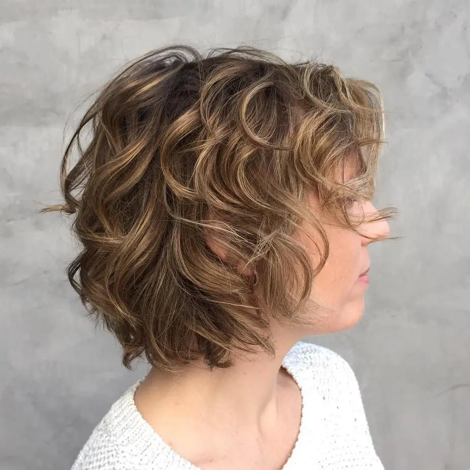 Shaggy Bob for Fine Hair Layered and Textured Short Curl