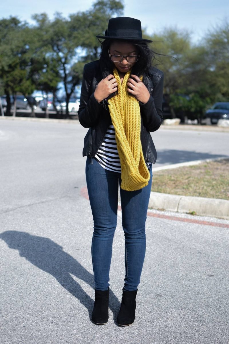 Peacoat with Printed Scarf