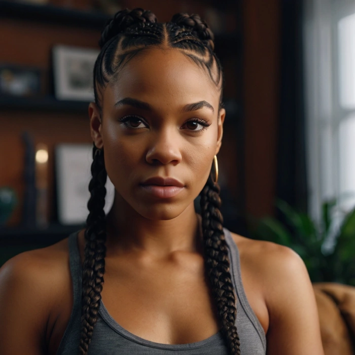 black woman boxer braid hairstyle