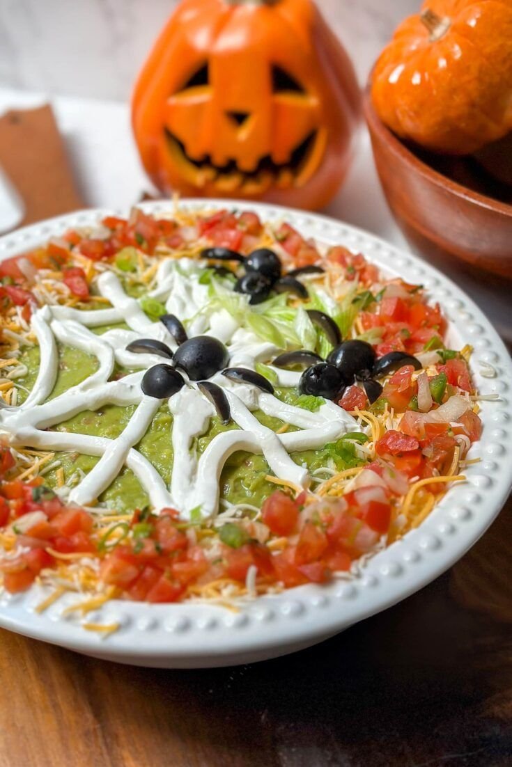 7-LAYER SPIDER WEB DIP Halloween Party Appetizers