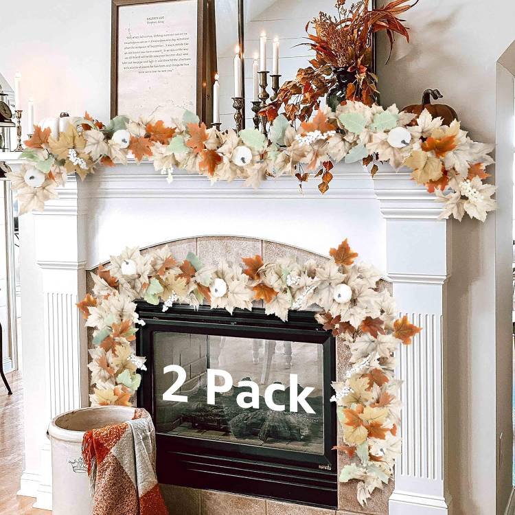 Fall Garland for Mantle Fireplace