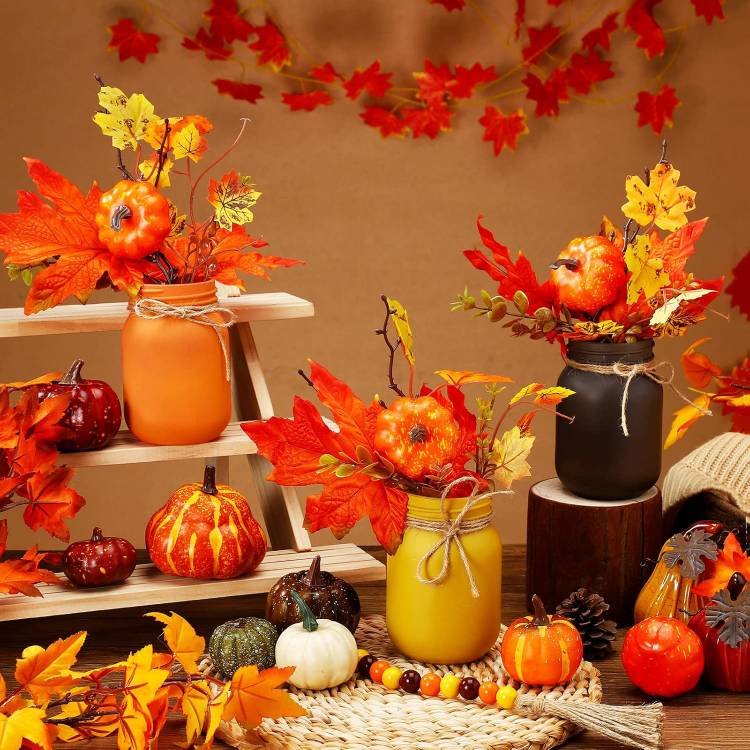  Fall Mason Jar Table Centerpiece