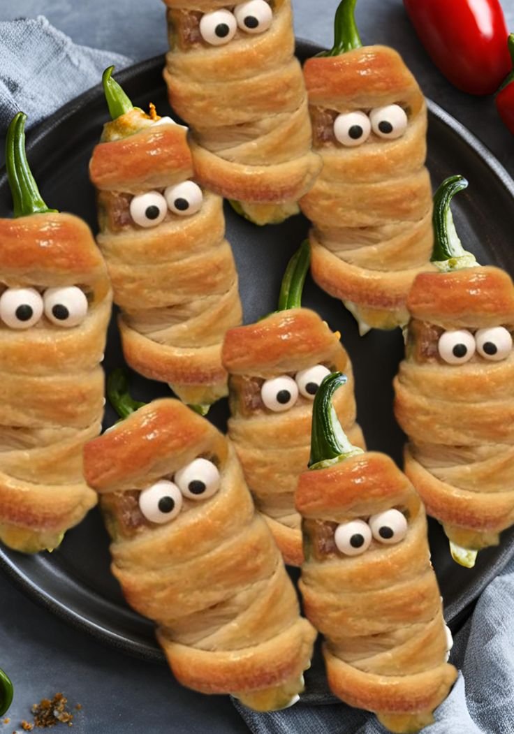 Mummy Jalapeño Poppers Tasty Halloween Appetizers