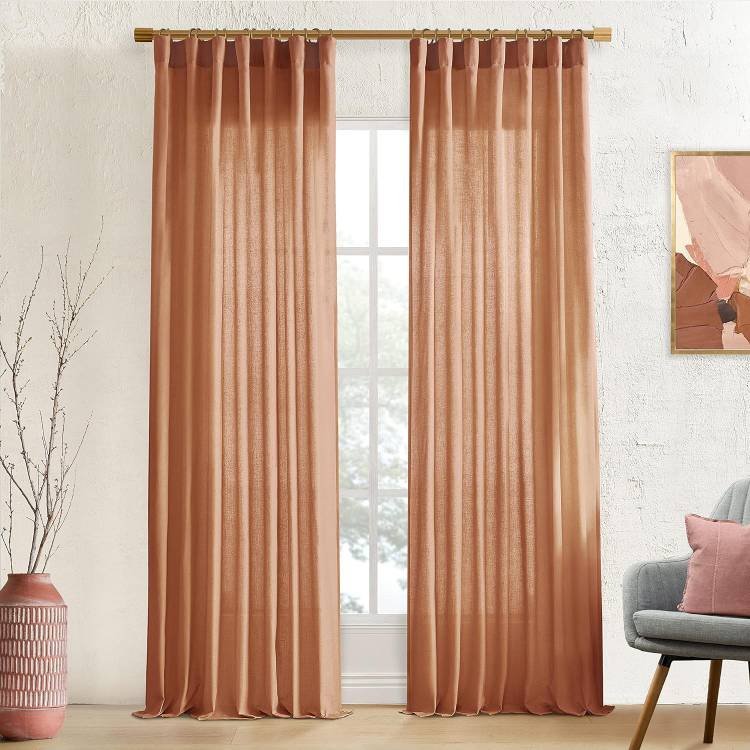 Rust Colored Sheer Curtain