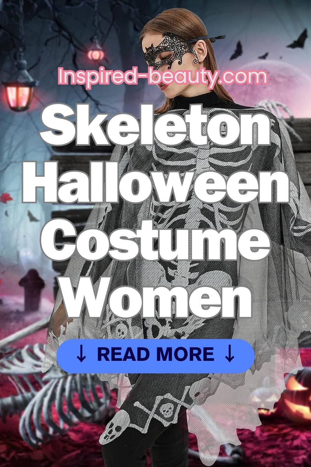 Skeleton Halloween Costume Women Pin