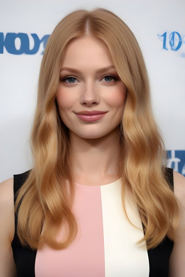 Soft Waves with a Middle Part strawberry blonde hair