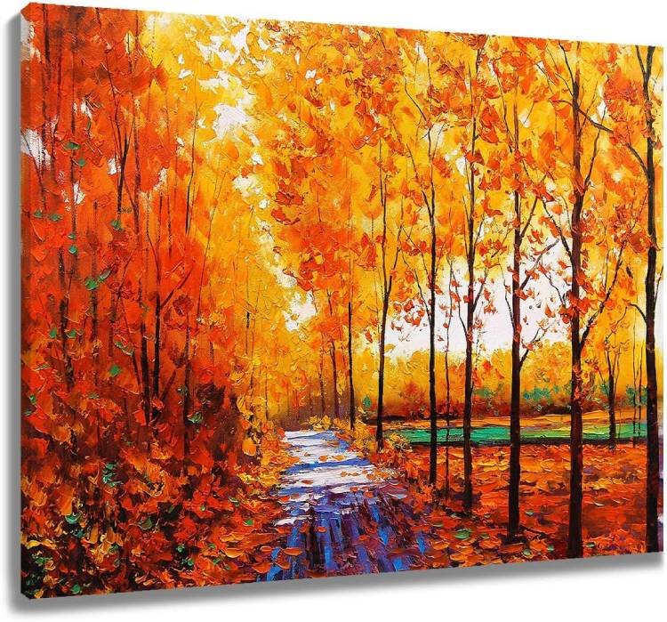 Wall Art Fall Tree Forest Field Landcape Painting