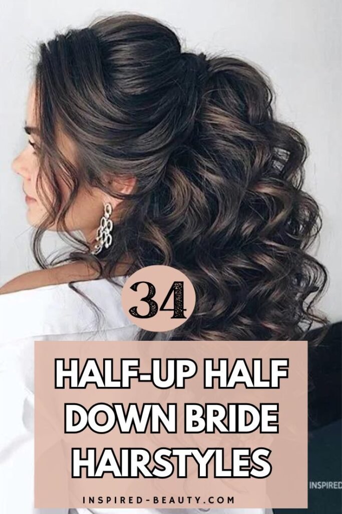 bride half up half down hair