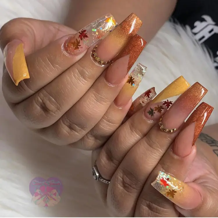 Fall Leaf Nails design ideas 