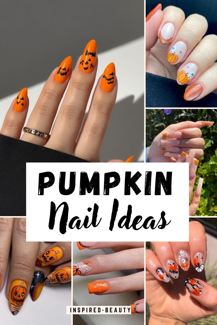 28+ Cute Pumpkin Nails That Are Perfect For Fall - Inspired Beauty